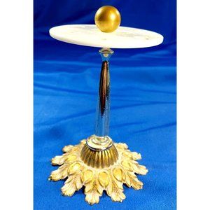 Mid Century Brass Chrome Lucite Hollywood Regency Acanthus Toothbrush Ho…